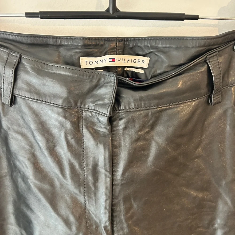 Tommy Hilfiger  Black Leather Pants - Picture 2 of 3